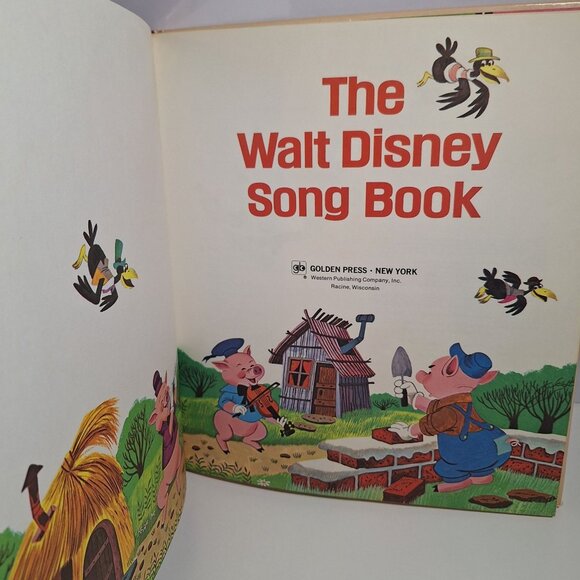 The Walt Disney Song Large Book Vintage 1971 Piano Vocal Golden Bright Colors - Picture 4 of 10